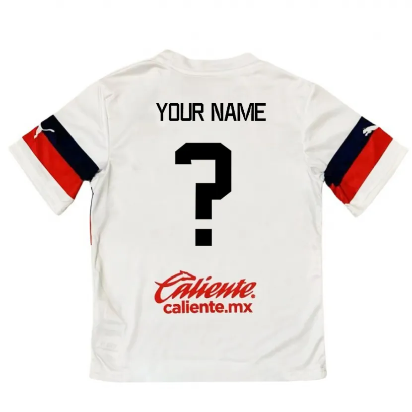 Danxen Hombre Camiseta Su Nombre #0 Blanco Rojo 2ª Equipación 2024/25 La Camisa México