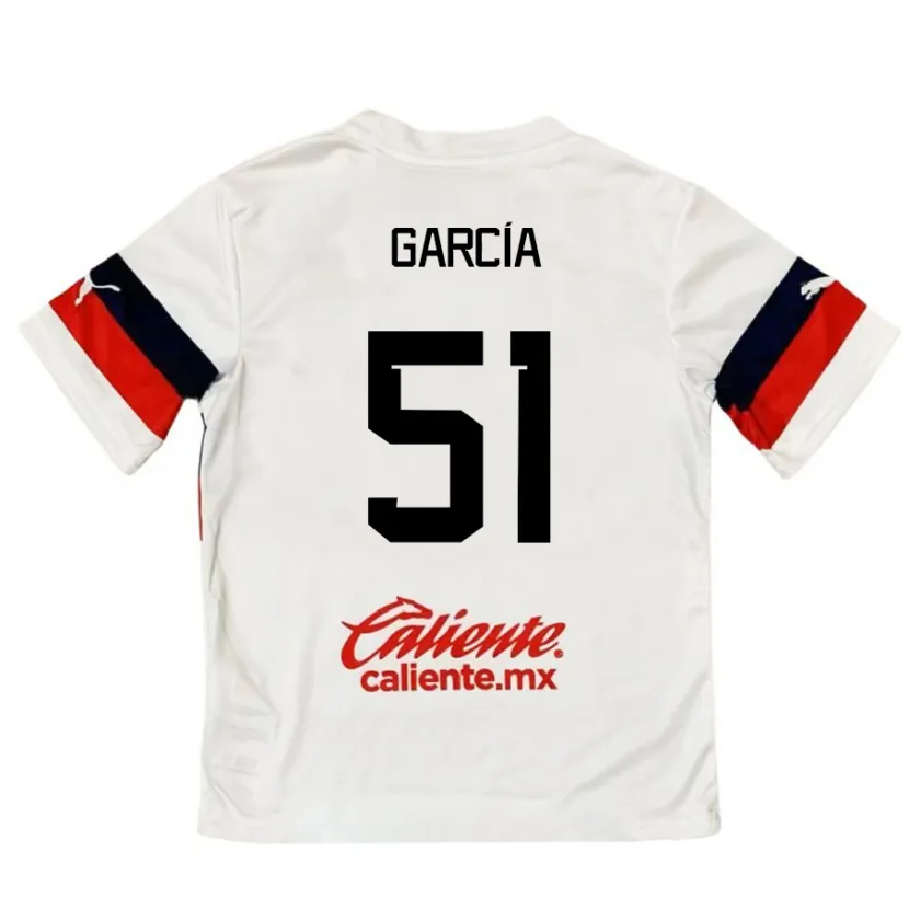 Danxen Hombre Camiseta Eduardo García #51 Blanco Rojo 2ª Equipación 2024/25 La Camisa México