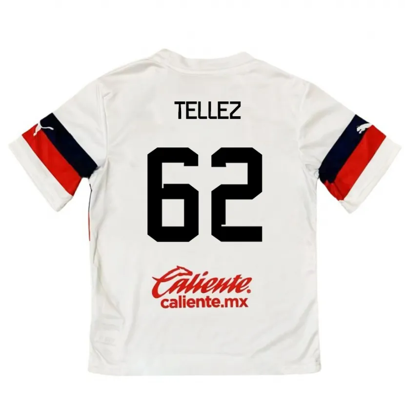 Danxen Hombre Camiseta Brandon Téllez #62 Blanco Rojo 2ª Equipación 2024/25 La Camisa México