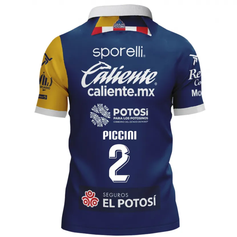 Danxen Hombre Camiseta Cristiano Piccini #2 Azul Amarillo 2ª Equipación 2024/25 La Camisa México