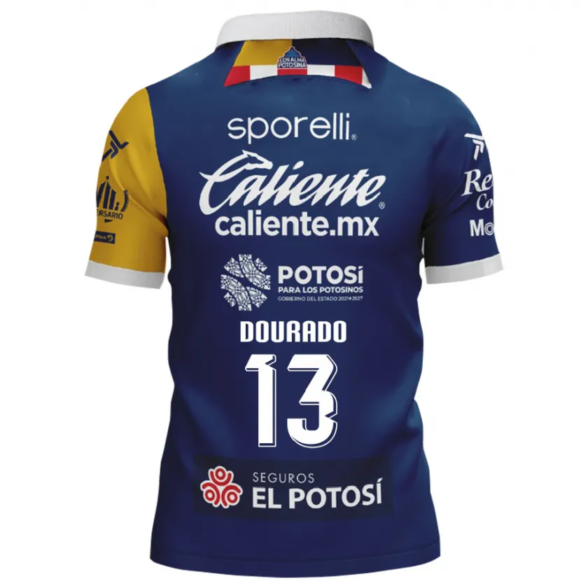 Danxen Hombre Camiseta Rodrigo Dourado #13 Azul Amarillo 2ª Equipación 2024/25 La Camisa México