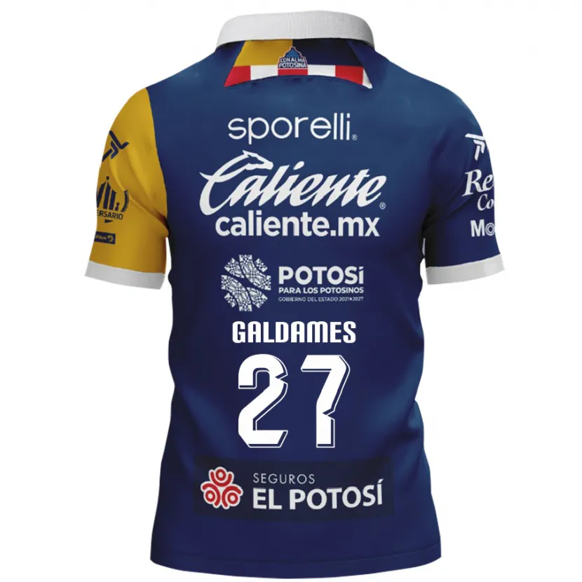 Danxen Hombre Camiseta Benjamín Galdames #27 Azul Amarillo 2ª Equipación 2024/25 La Camisa México