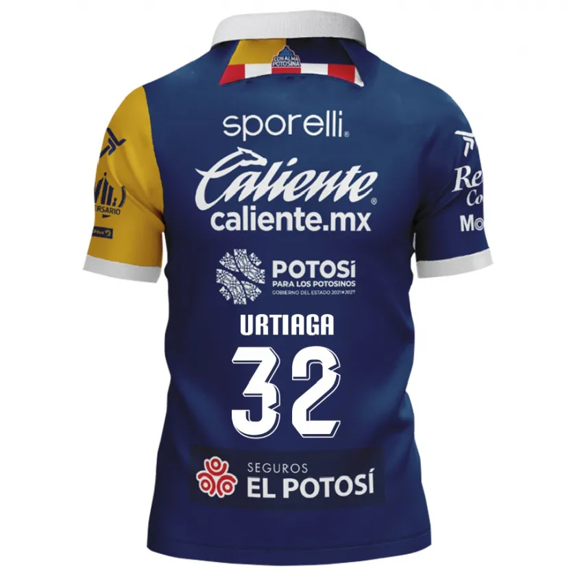 Danxen Hombre Camiseta Diego Urtiaga #32 Azul Amarillo 2ª Equipación 2024/25 La Camisa México