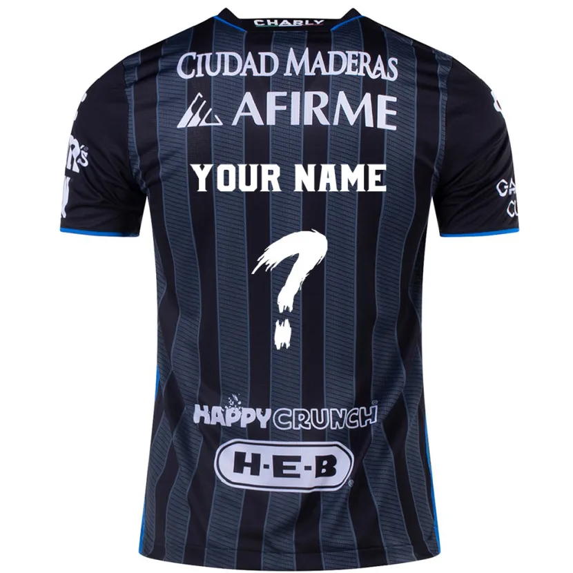 Danxen Hombre Camiseta Su Nombre #0 Blanco Negro 2ª Equipación 2024/25 La Camisa México