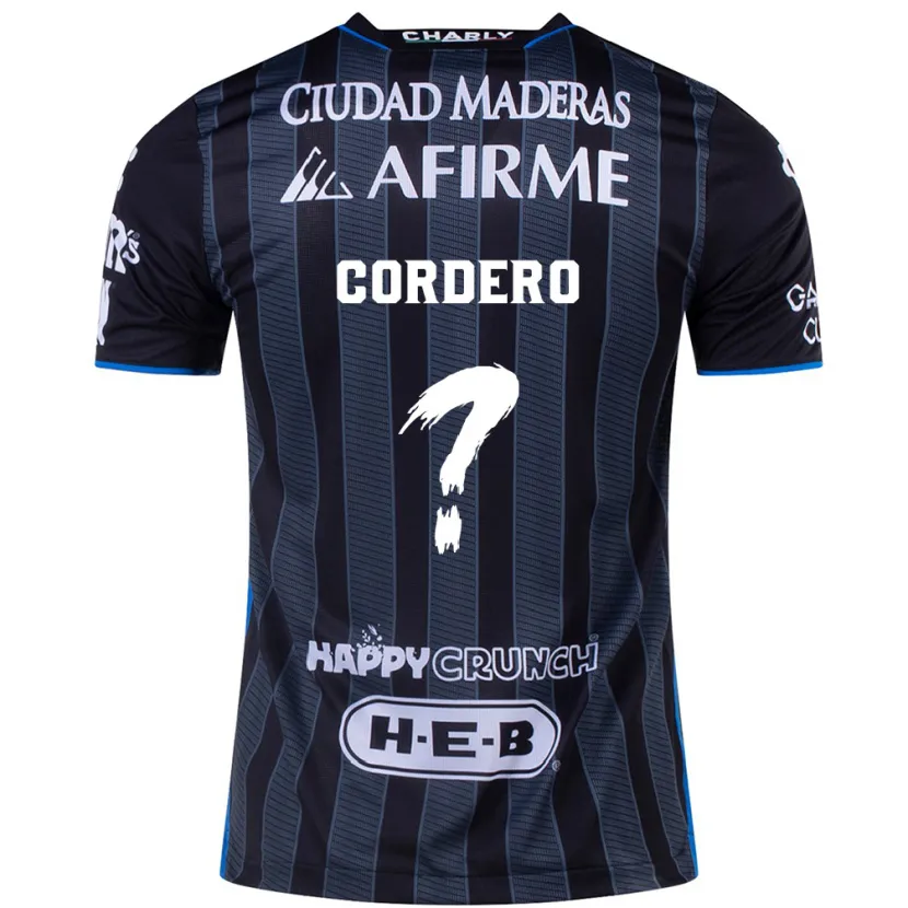 Danxen Hombre Camiseta Nicolás Cordero #0 Blanco Negro 2ª Equipación 2024/25 La Camisa México