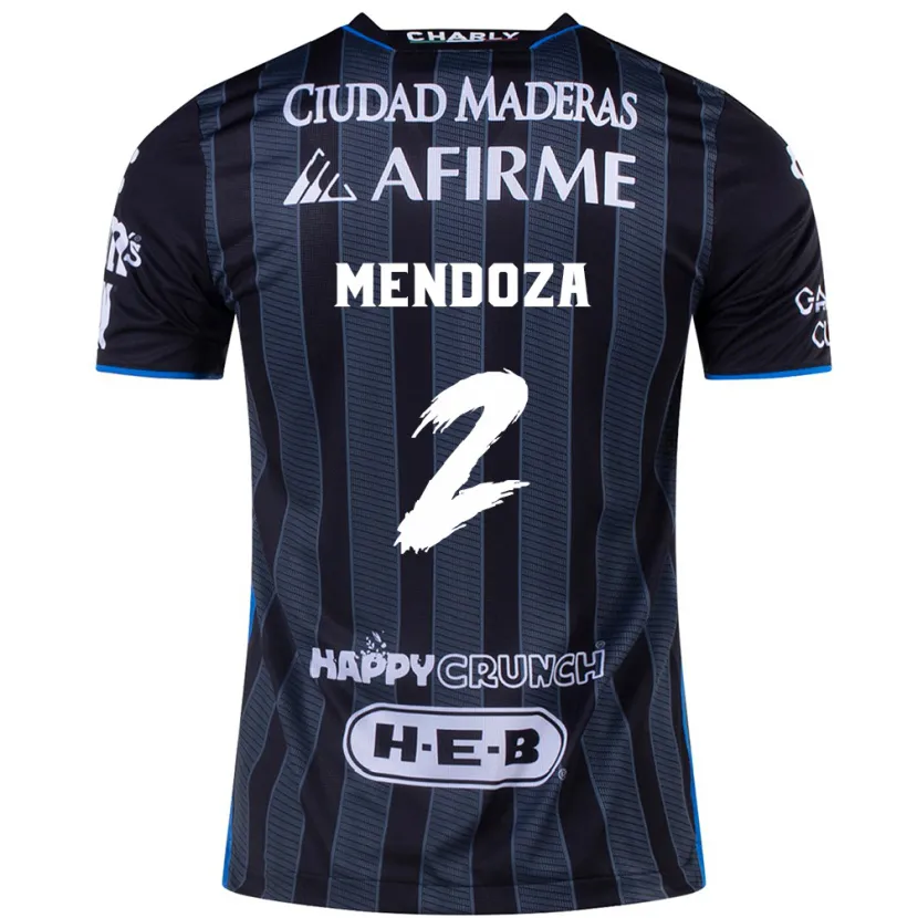 Danxen Hombre Camiseta Omar Mendoza #2 Blanco Negro 2ª Equipación 2024/25 La Camisa México