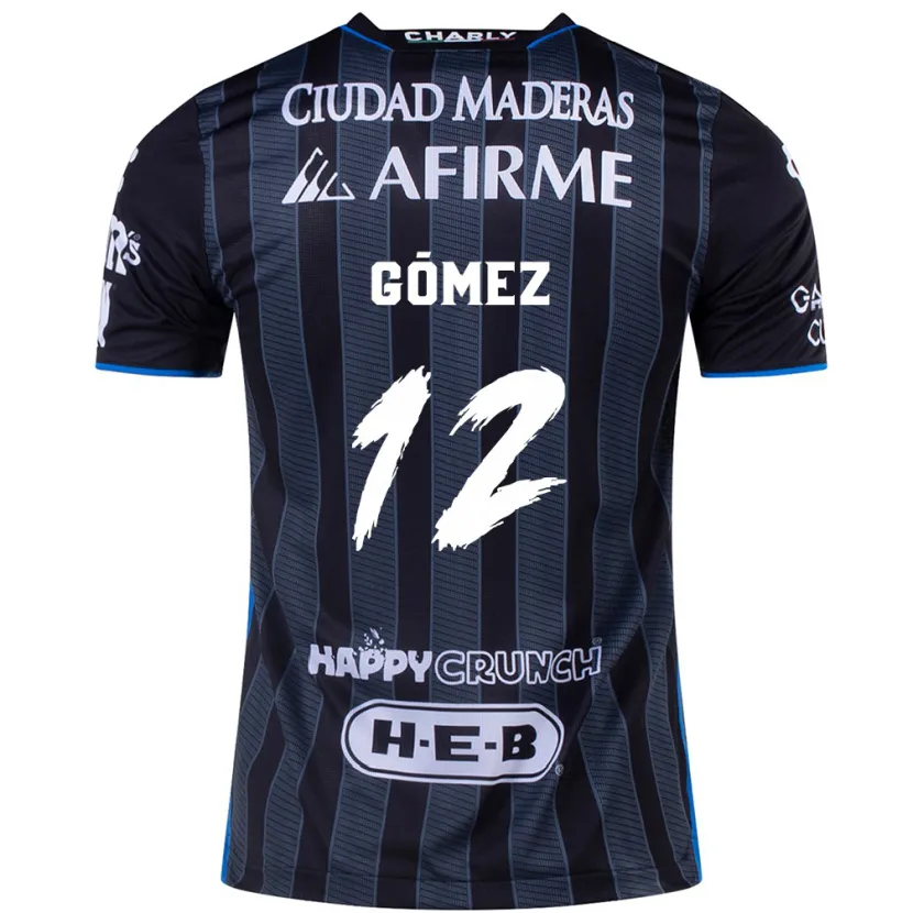 Danxen Hombre Camiseta Jaime Gómez #12 Blanco Negro 2ª Equipación 2024/25 La Camisa México