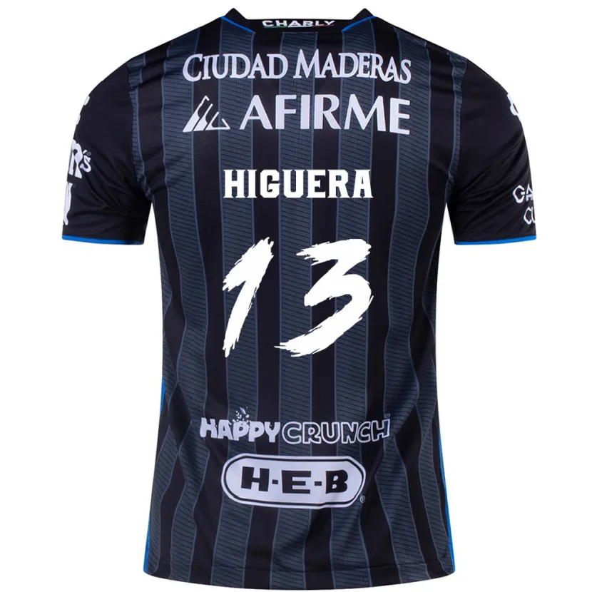 Danxen Hombre Camiseta Carlos Higuera #13 Blanco Negro 2ª Equipación 2024/25 La Camisa México