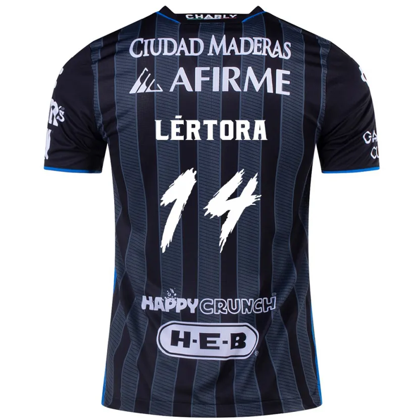 Danxen Hombre Camiseta Federico Lértora #14 Blanco Negro 2ª Equipación 2024/25 La Camisa México