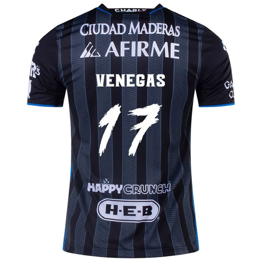 Danxen Hombre Camiseta Francisco Venegas #17 Blanco Negro 2ª Equipación 2024/25 La Camisa México