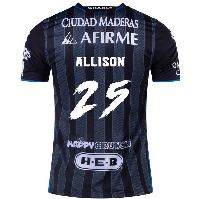 Danxen Hombre Camiseta Guillermo Allison #25 Blanco Negro 2ª Equipación 2024/25 La Camisa México