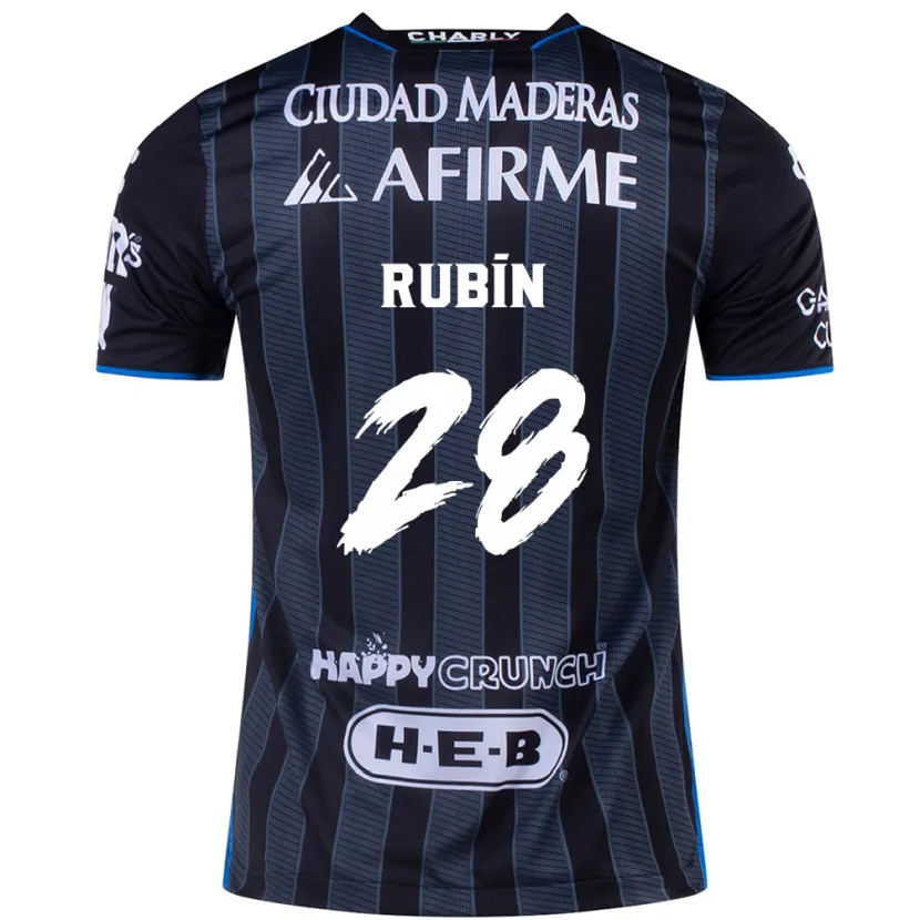 Danxen Hombre Camiseta Rubio Rubín #28 Blanco Negro 2ª Equipación 2024/25 La Camisa México