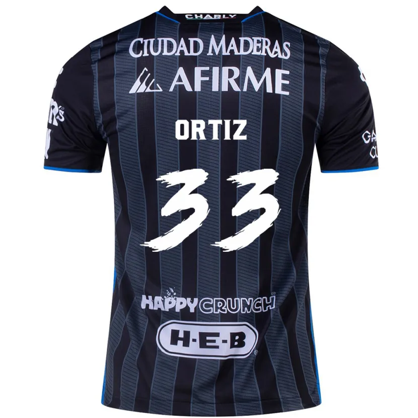 Danxen Hombre Camiseta Pablo Ortiz #33 Blanco Negro 2ª Equipación 2024/25 La Camisa México