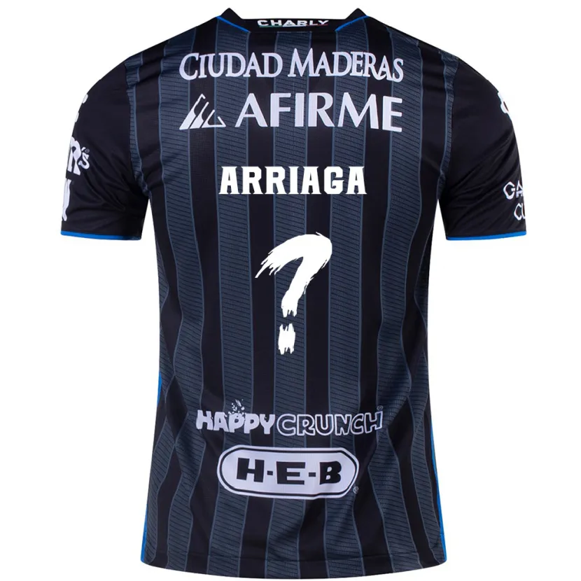 Danxen Hombre Camiseta Johan Arriaga #0 Blanco Negro 2ª Equipación 2024/25 La Camisa México