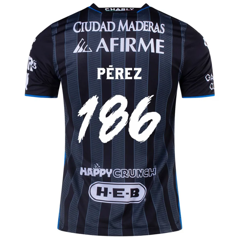 Danxen Hombre Camiseta José Pérez #186 Blanco Negro 2ª Equipación 2024/25 La Camisa México