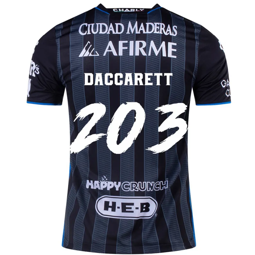 Danxen Hombre Camiseta Juan Daccarett #203 Blanco Negro 2ª Equipación 2024/25 La Camisa México
