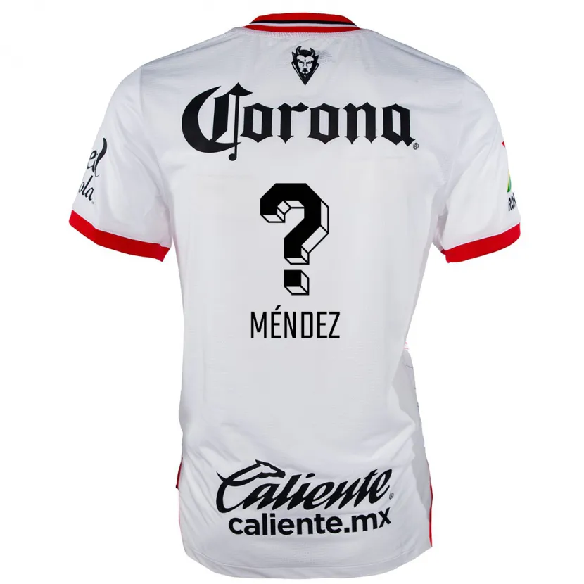 Danxen Hombre Camiseta Bruno Méndez #0 Blanco Rojo 2ª Equipación 2024/25 La Camisa México