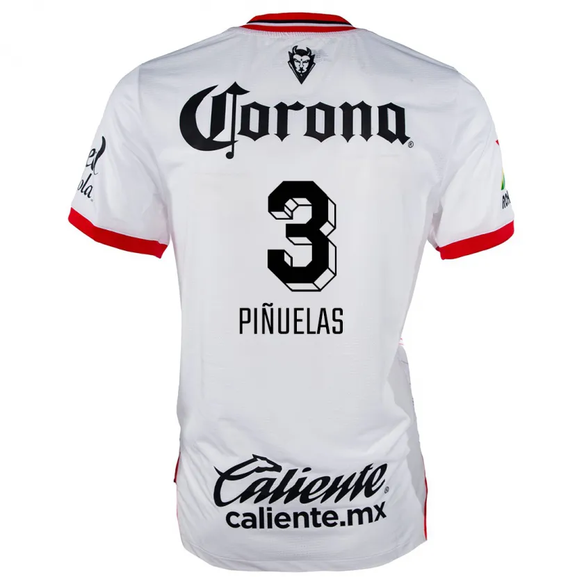 Danxen Hombre Camiseta Fernando Piñuelas #3 Blanco Rojo 2ª Equipación 2024/25 La Camisa México