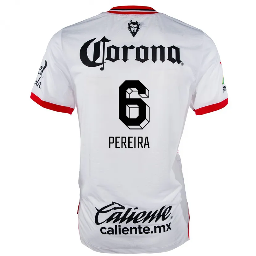 Danxen Hombre Camiseta Federico Pereira #6 Blanco Rojo 2ª Equipación 2024/25 La Camisa México