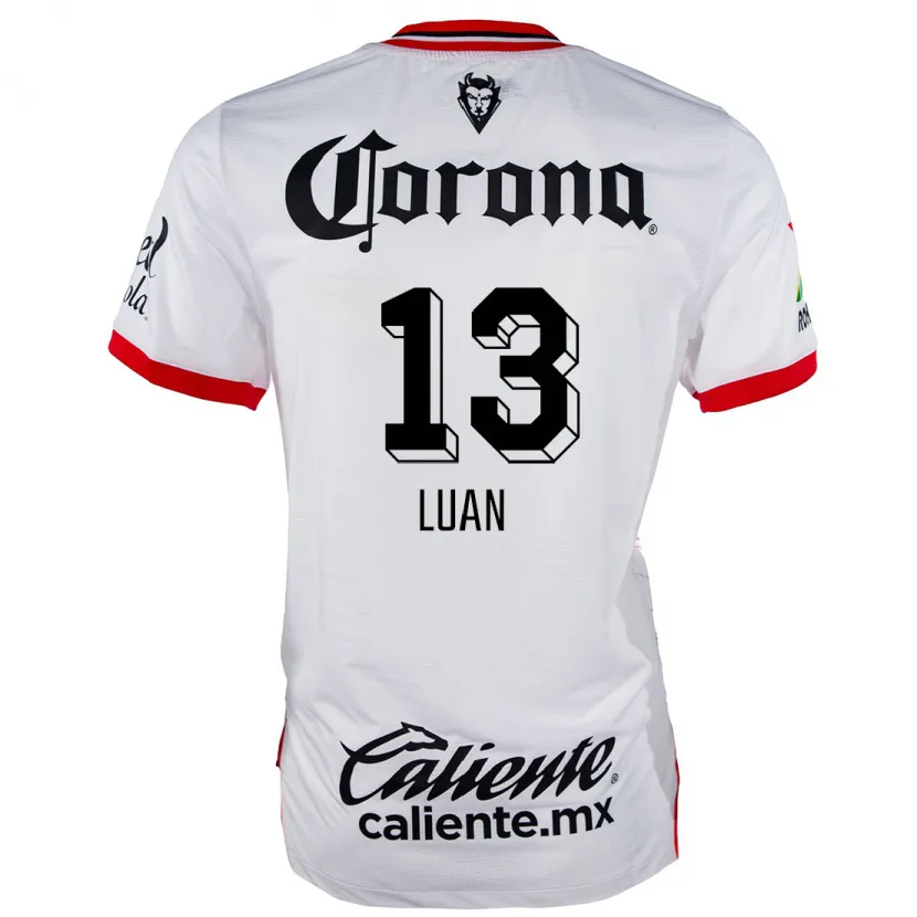 Danxen Hombre Camiseta Luan #13 Blanco Rojo 2ª Equipación 2024/25 La Camisa México