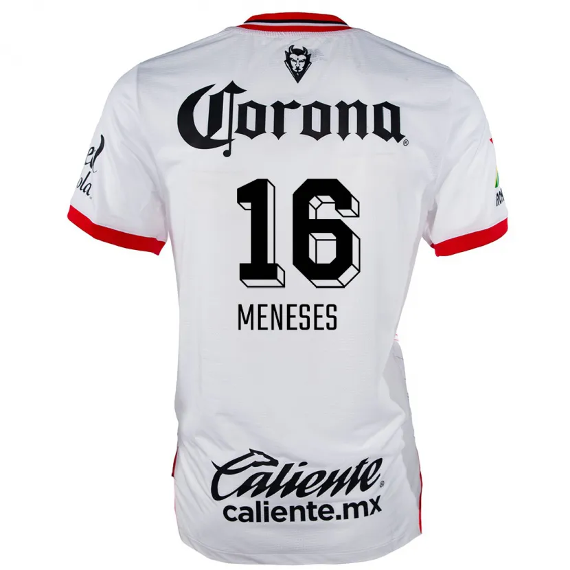 Danxen Hombre Camiseta Jean Meneses #16 Blanco Rojo 2ª Equipación 2024/25 La Camisa México