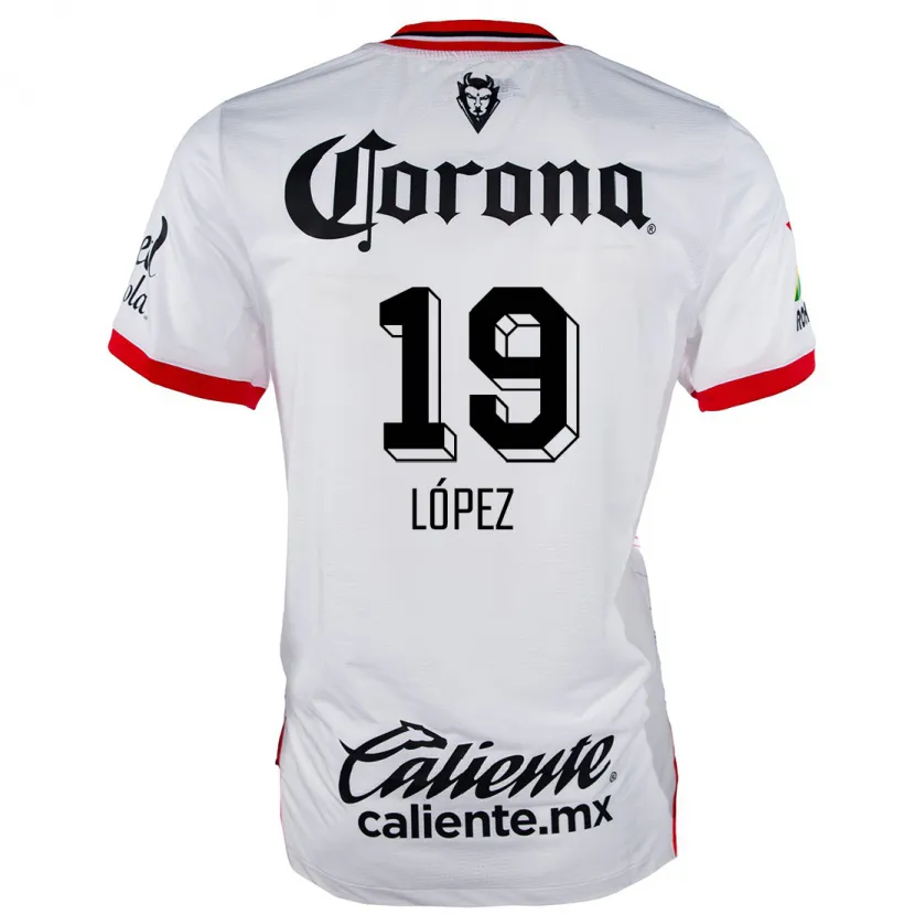 Danxen Hombre Camiseta Iván López #19 Blanco Rojo 2ª Equipación 2024/25 La Camisa México