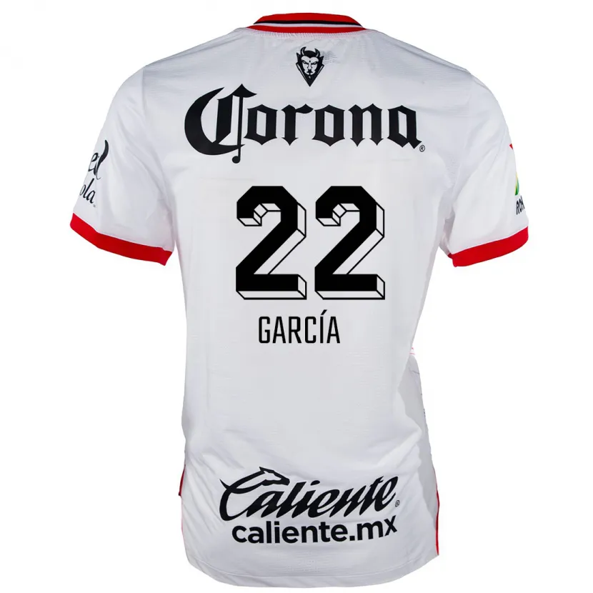 Danxen Hombre Camiseta Luis García #22 Blanco Rojo 2ª Equipación 2024/25 La Camisa México