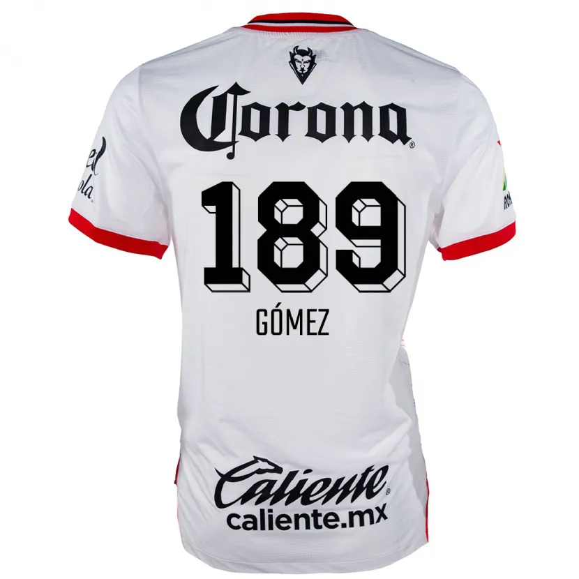 Danxen Hombre Camiseta Enrique Gómez #189 Blanco Rojo 2ª Equipación 2024/25 La Camisa México