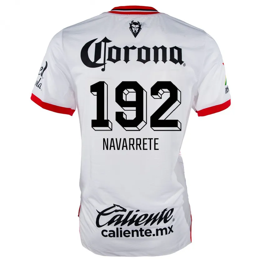 Danxen Hombre Camiseta Luis Navarrete #192 Blanco Rojo 2ª Equipación 2024/25 La Camisa México