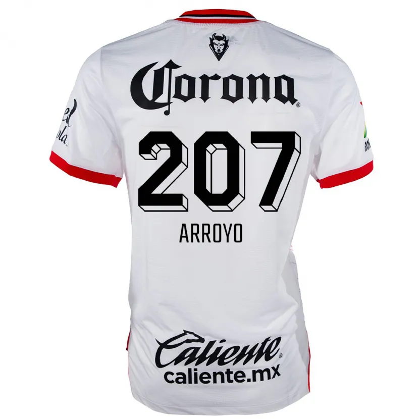 Danxen Hombre Camiseta José Arroyo #207 Blanco Rojo 2ª Equipación 2024/25 La Camisa México