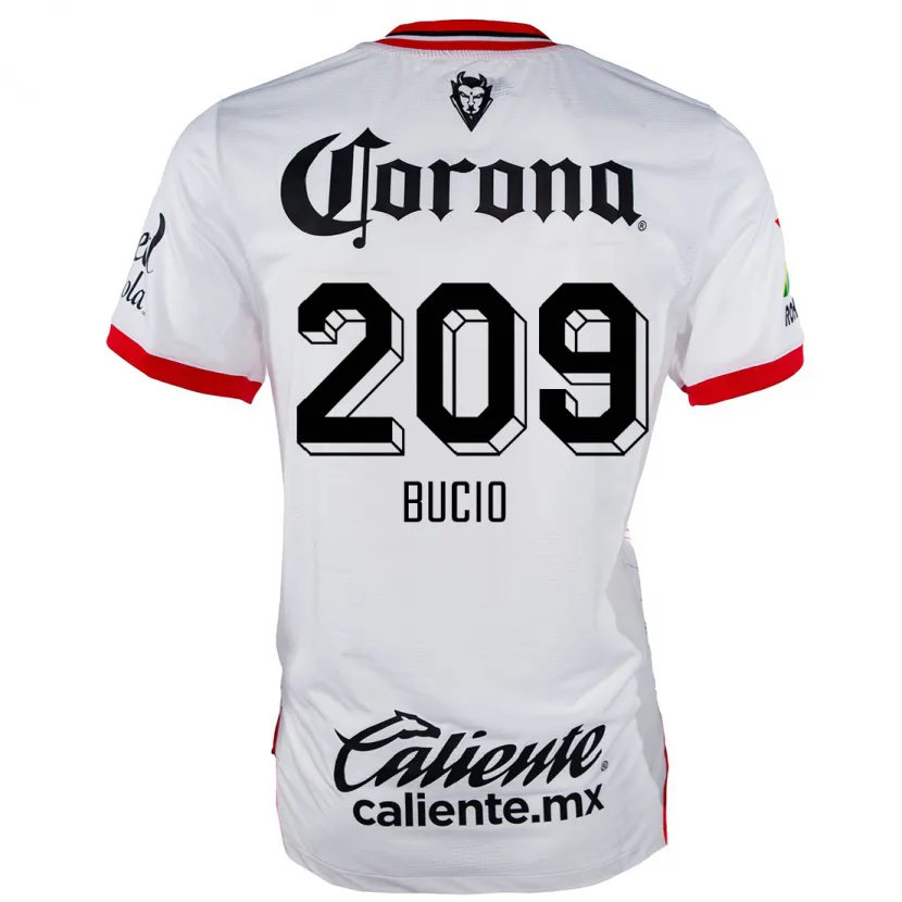 Danxen Hombre Camiseta Sebastián Bucio #209 Blanco Rojo 2ª Equipación 2024/25 La Camisa México