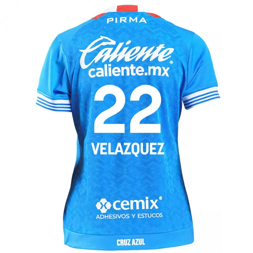 Danxen Mujer Camiseta Hireri Velazquez #22 Cielo Azul 1ª Equipación 2024/25 La Camisa México