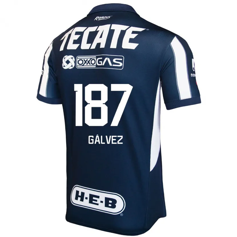 Danxen Mujer Camiseta Omar Gálvez #187 Azul Rojo Blanco 1ª Equipación 2024/25 La Camisa México