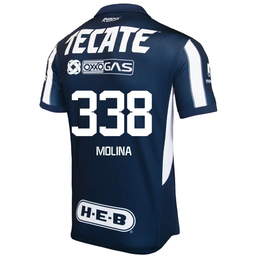Danxen Mujer Camiseta Johann Molina #338 Azul Rojo Blanco 1ª Equipación 2024/25 La Camisa México