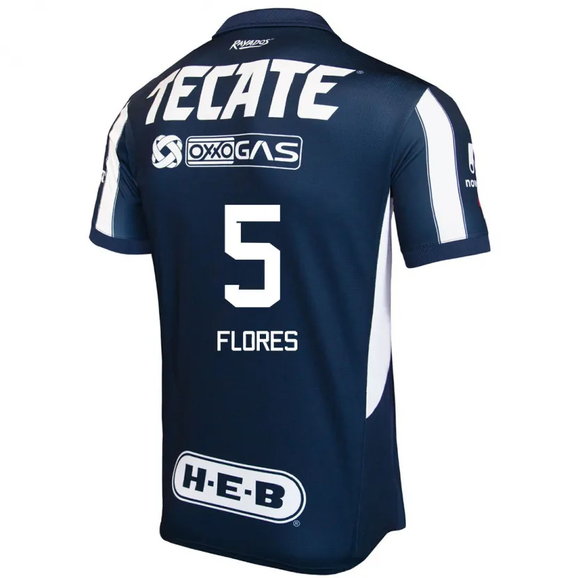 Danxen Mujer Camiseta Monica Flores #5 Azul Rojo Blanco 1ª Equipación 2024/25 La Camisa México