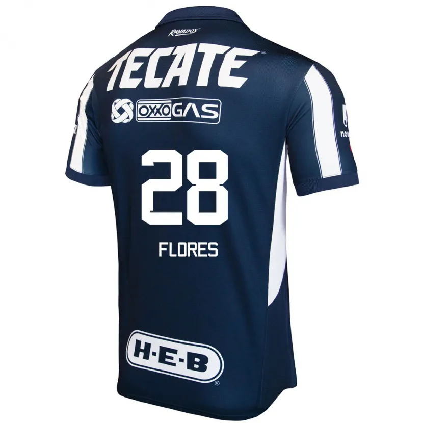 Danxen Mujer Camiseta Silvana Flores #28 Azul Rojo Blanco 1ª Equipación 2024/25 La Camisa México