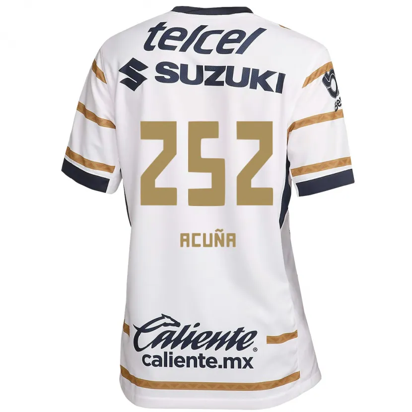 Danxen Mujer Camiseta José Acuña #252 Obsidiana Blanca 1ª Equipación 2024/25 La Camisa México
