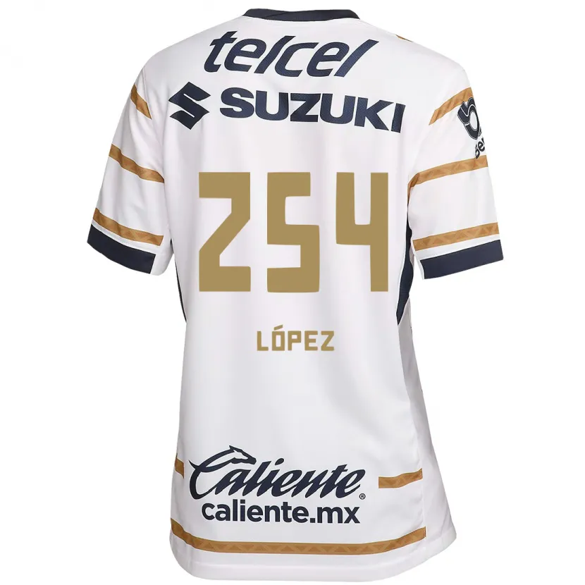 Danxen Mujer Camiseta Santiago López #254 Obsidiana Blanca 1ª Equipación 2024/25 La Camisa México