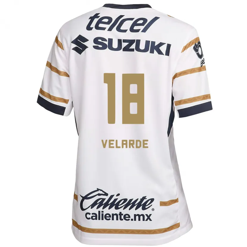 Danxen Mujer Camiseta Efrain Velarde #18 Obsidiana Blanca 1ª Equipación 2024/25 La Camisa México