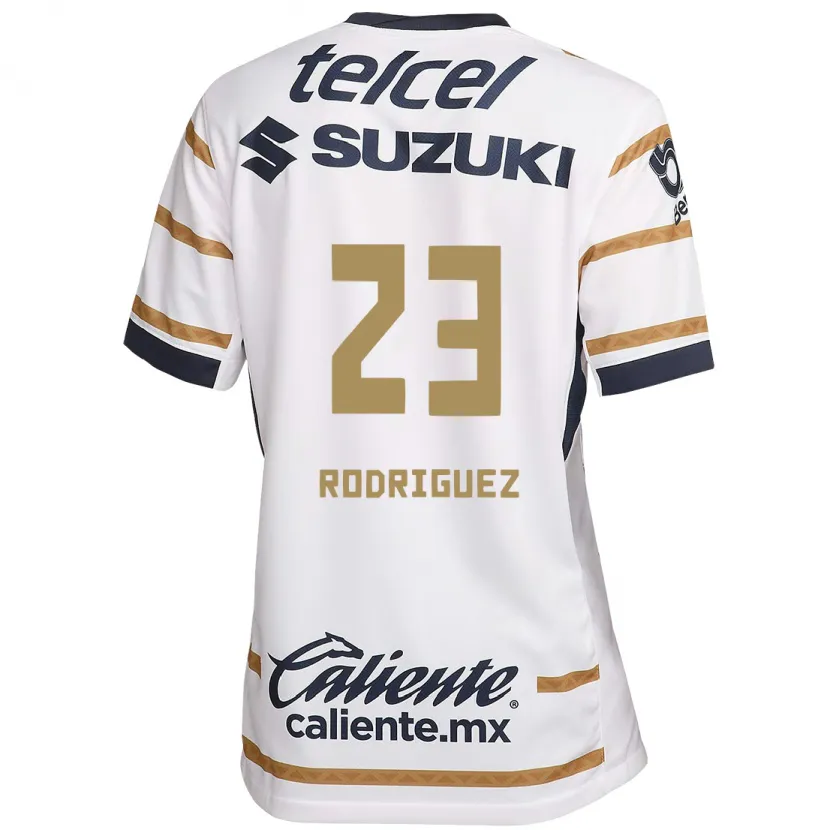 Danxen Mujer Camiseta Catherine Rodriguez #23 Obsidiana Blanca 1ª Equipación 2024/25 La Camisa México