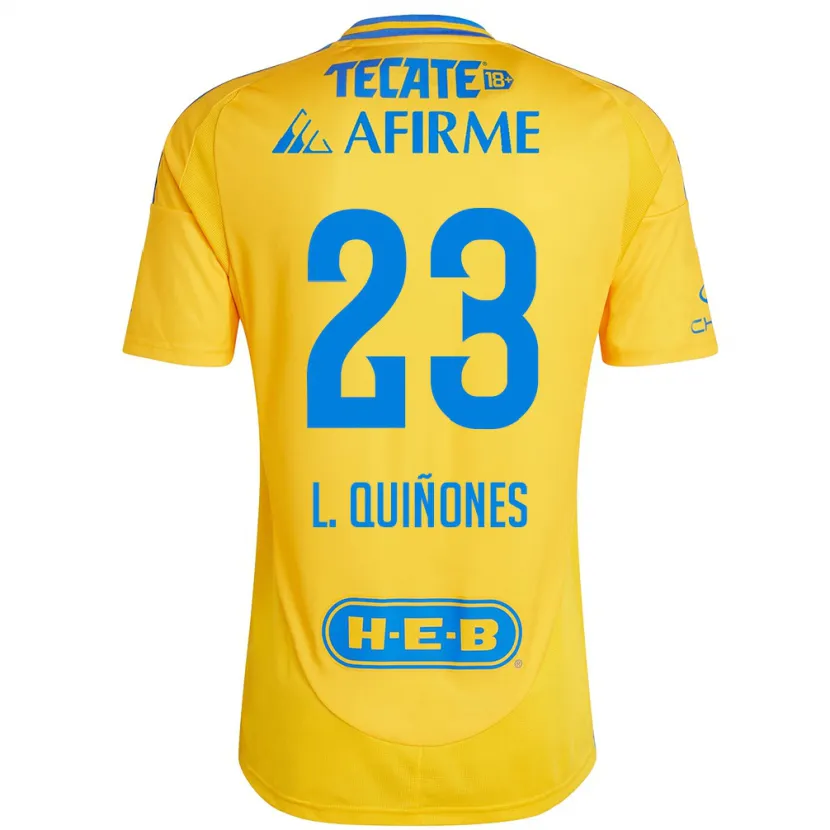 Danxen Mujer Camiseta Luis Quiñones #23 Oro Amarillo 1ª Equipación 2024/25 La Camisa México