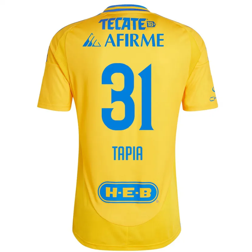 Danxen Mujer Camiseta Fernando Tapia #31 Oro Amarillo 1ª Equipación 2024/25 La Camisa México