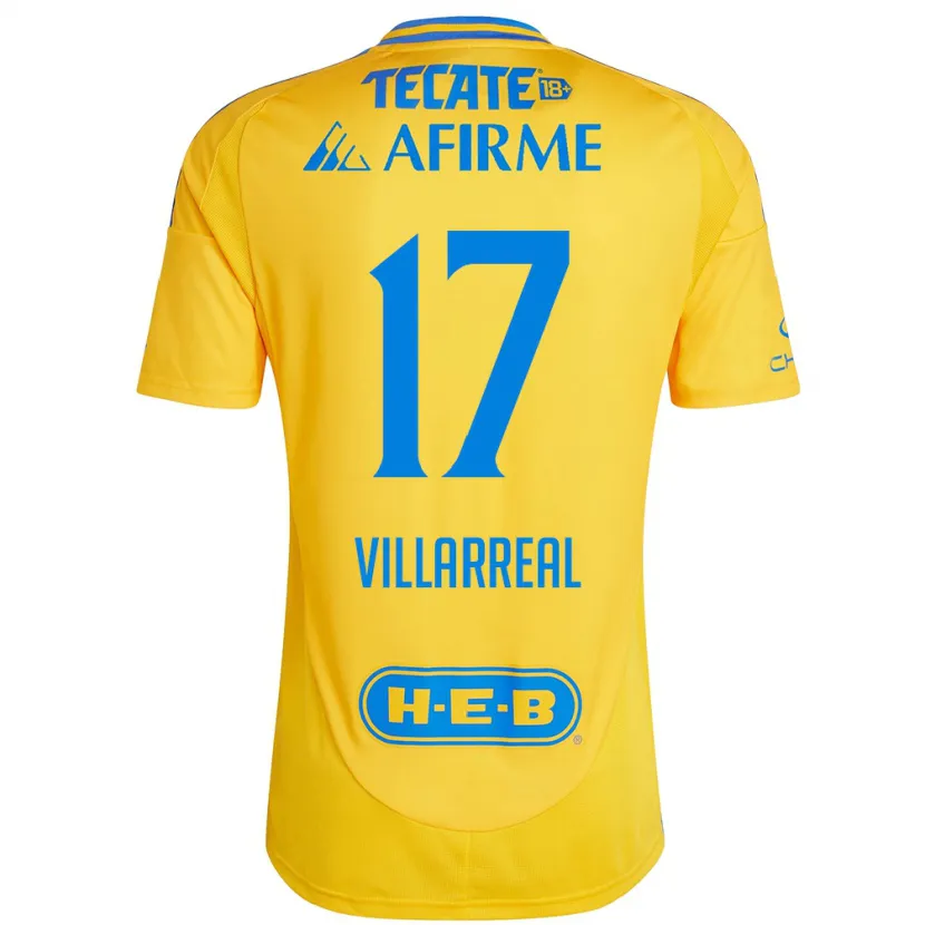 Danxen Mujer Camiseta Natalia Villarreal #17 Oro Amarillo 1ª Equipación 2024/25 La Camisa México