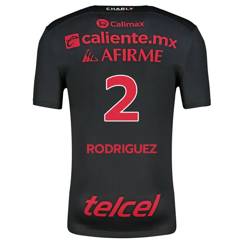 Danxen Mujer Camiseta Antonio Rodríguez #2 Negro Rojo 1ª Equipación 2024/25 La Camisa México