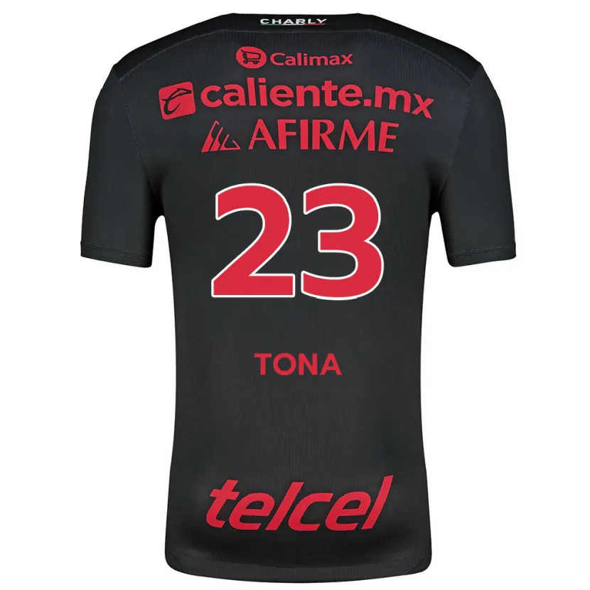 Danxen Mujer Camiseta Iván Tona #23 Negro Rojo 1ª Equipación 2024/25 La Camisa México