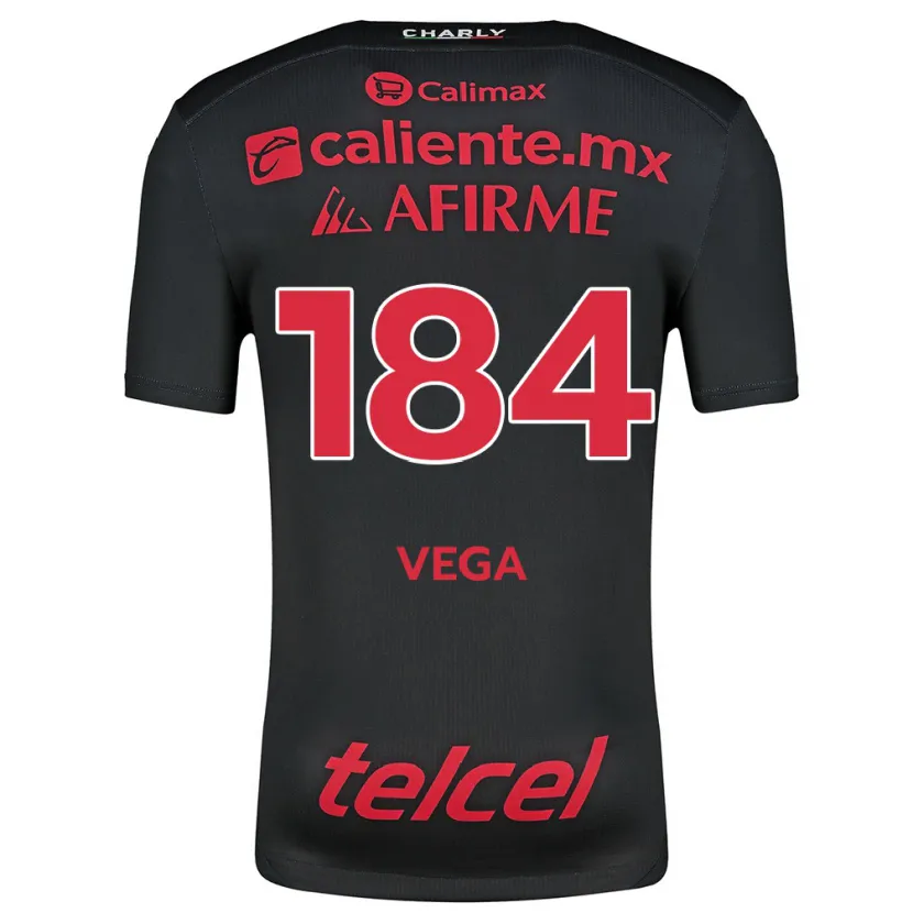 Danxen Mujer Camiseta Daniel Vega #184 Negro Rojo 1ª Equipación 2024/25 La Camisa México