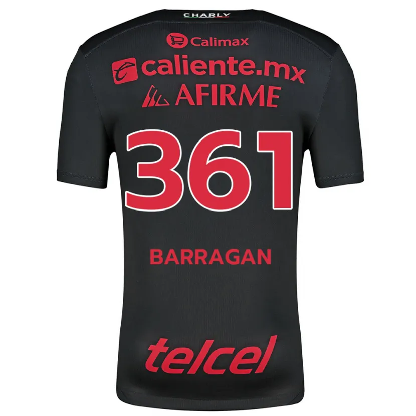 Danxen Mujer Camiseta Jesús Barragán #361 Negro Rojo 1ª Equipación 2024/25 La Camisa México