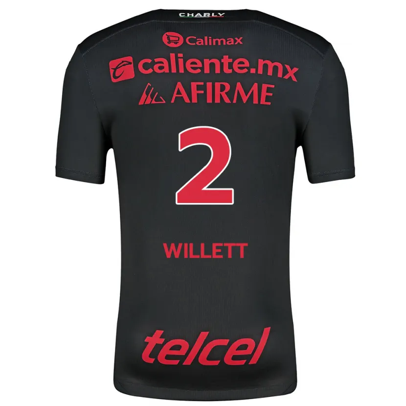 Danxen Mujer Camiseta Adyson Willett #2 Negro Rojo 1ª Equipación 2024/25 La Camisa México