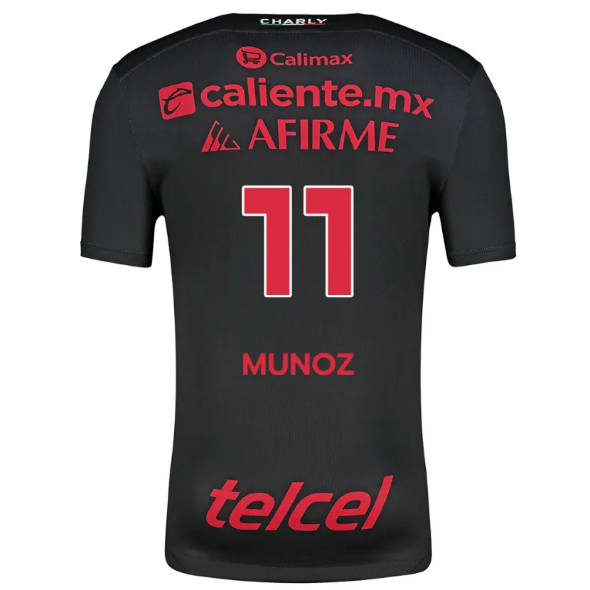 Danxen Mujer Camiseta Sanjuana Muñoz #11 Negro Rojo 1ª Equipación 2024/25 La Camisa México