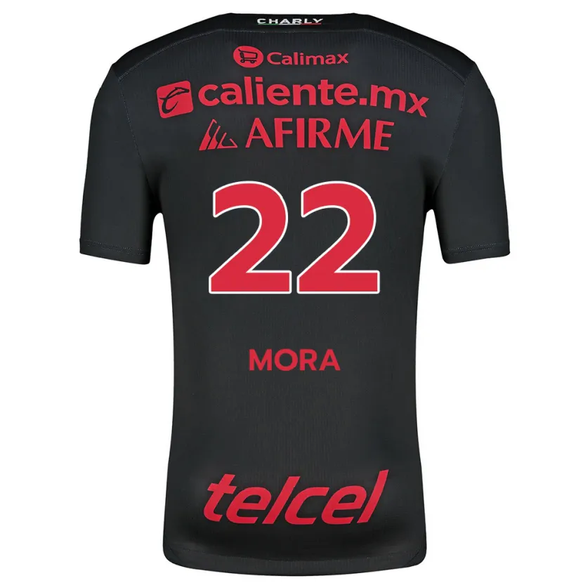 Danxen Mujer Camiseta Bianca Mora #22 Negro Rojo 1ª Equipación 2024/25 La Camisa México